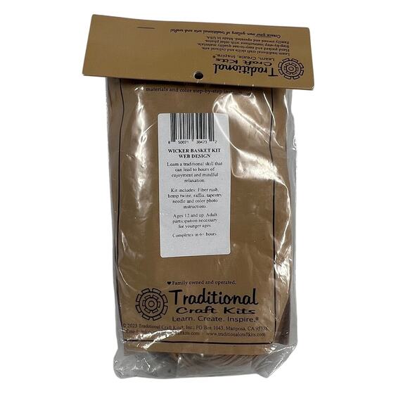 Traditional Craft Kits Basketry Wicker Kit Web Design Plaque 7" USA - Picture 5 of 7